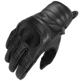 TacFirst AMALFITANA Motorcycle Gloves Leather H030, Breathable Retro Motorcycle Gloves, Vintage Hard Knuckle Protection (Limited 2023 - Wild Black, M)