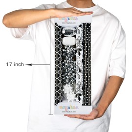 MAYPLUSS Wrapping Paper Set - Mini Roll with Bow & Ribbon & Gift Tags & Stickers - 17 inch X 120 inch Per roll - Royal Blue Design (42.3 sq.ft.ttl)