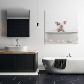 Stupell Industries Pig Bubble Bath Canvas Wall Art by Lazar Studio