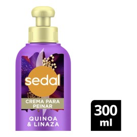 Sedal Crema Para Peinar Quinoa Y Linaza Ideal Para Restaurar Y Prevenir La Caída Del Cabello Dejándolo Hidratado Suave Y Saludable 300 Ml