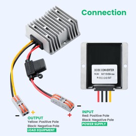 Mzhou 24V to 12V 20A 240W DC-DC Buck Converter - Waterproof Buck Converter for Trucks, RVs, Golf Carts, Solar Systems - Thermal/Short Circuit Protection