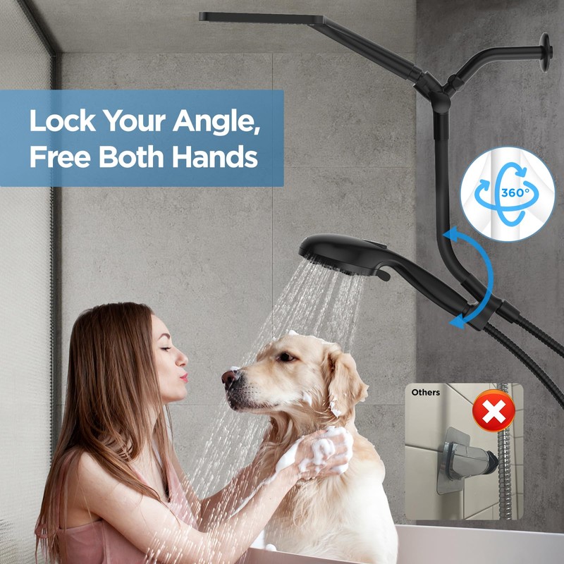 Dual Handheld Shower Head Combo, 2-in-1 Rain Shower Heads System