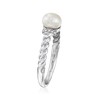 Ross-Simons 5.5-6mm Cultured Pearl Ring With Diamonds in Sterling Silver.
