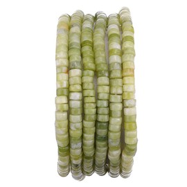 BEADIA Natural Taiwan Jade Spacer Beads Caps Loose Semi Gemstone for Beading Jewelry Making 4mmx2mm 38cm