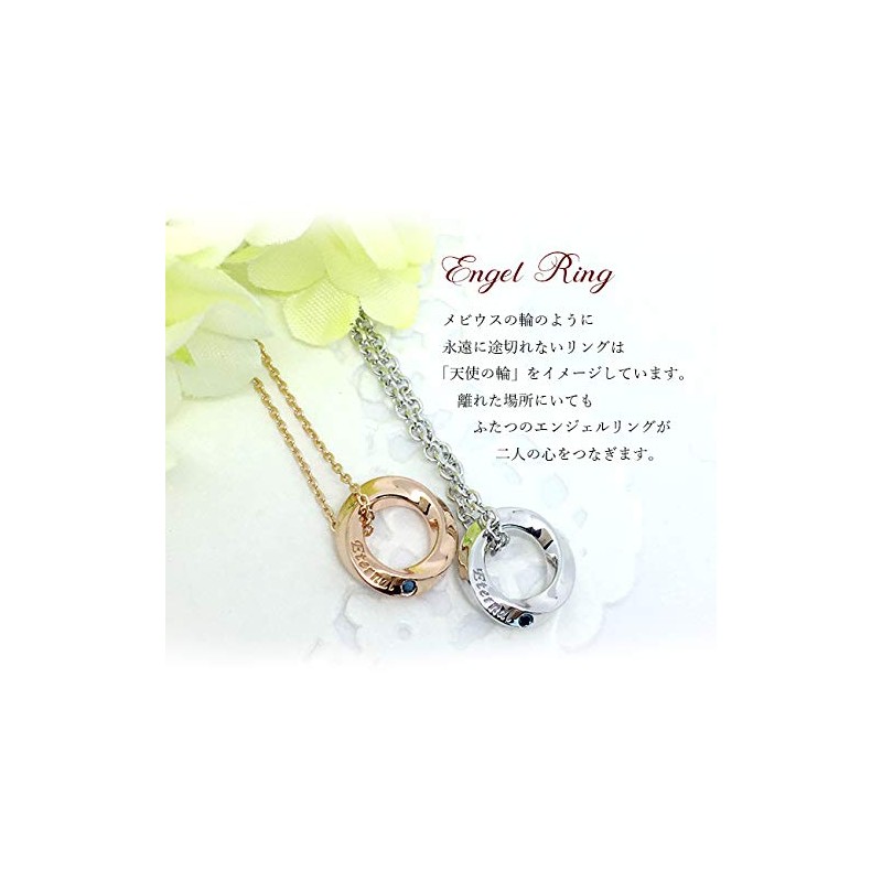 Pair Necklace Angel Ring Necklace Blue Diamond Rose Accessories Gift