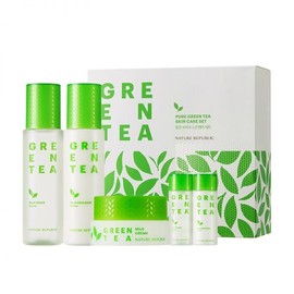 Nature Republic Clear Green Tea Water Skin Care (Toner 155ml+20ml/Emulsion 155ml+20ml/Cream 50ml) 1 set / 네이처리퍼블릭 맑은 녹차수 스킨케어(토너155ml+20ml/에멀젼155ml+20ml/크림50ml) 1세트