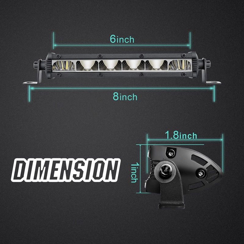 HOZILIFE 6 Inch Slim LED Light Bar Pods Small Spot