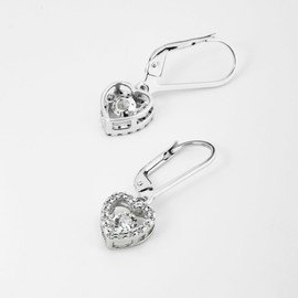 JC Jeweller Carat Women's Earrings Silver 925 Dancing Zircon Dance Earrings Dancing Stones Hanging Earrings for Women Gifts for Women, Silver