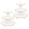 BeiHeng 2 Pack White Cake Stand Cardboard Cupcake Stand 3