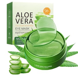 60Pcs Augenpads,Kollagen Augenpads gegen Augenringe mit Aloe Vera,Hyaluronsäure-Augenpflaster gegen Augenringe,Augenringe Entfernen, Falten,Tränensäcke,Puffiness