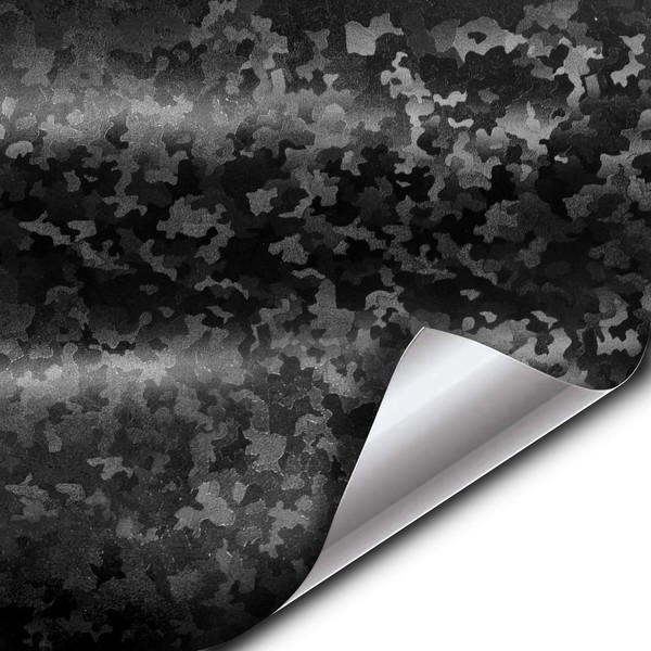 VViViD+ Black Stealth Small Patternless Camouflage Vinyl Wrap Roll (1ft x 5ft)