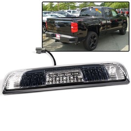 PIT66 LED 3rd Brake Light, Compatible with 14-18 Chevy Silverado 1500 2500HD 3500 3500HD/14-18 GMC Sierra 1500 2500HD Third Brake Stop Lamp Light Clear&Smoke Lens Chrome Housing