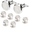 Dannyshi Mens Cufflinks and Studs Tuxedo Shirts Business Wedding Initials