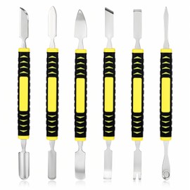 6 Piece Set Metal Spudger, Dual-Ends Mini Pry Bar Set, Metal Spudger Tool, Spudger Pry Repair Tools Kit, Non-Slip Handle Disassemble Installation Repair Tool for Digital Appliances Electronic Devices