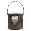 Wooden Decorative Lantern with Heart - Size S - Natural
