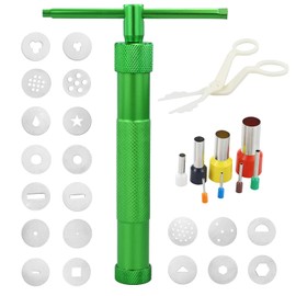 LWMLWM Clay Press Clay Craft Stainless Steel Sugar Paste Extruder Fondant Press with 20 Shapes