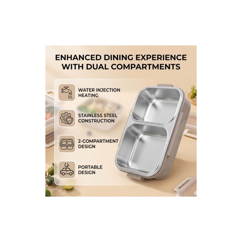 Fiambrera Bento, Contenedor Térmico para Alimentos de 1,2 L con