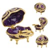 Hapivida Enamel Faberge Egg Jewellery Box, Purple Rhinestone Jewellery Box,