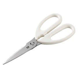 Kai Corporation KAI KITCHEN DH8004 Kitchen Scissors, Scissors, Ginkgo Cracking, Removable, Separate Type, Dishwasher Safe, White
