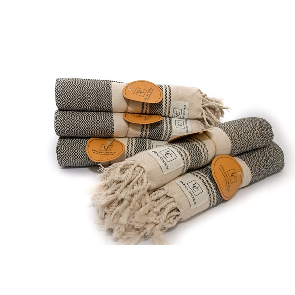 URBAN CHOICE Turkish Kitchen Towels, Prewashed Set of 6,18"x28",100% Cotton,Multipurpose