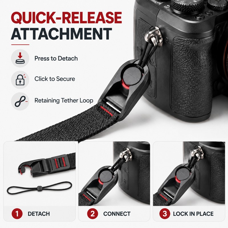 Quick Release Camera Shoulder Strap for DSLR and Mirrorless Cameras