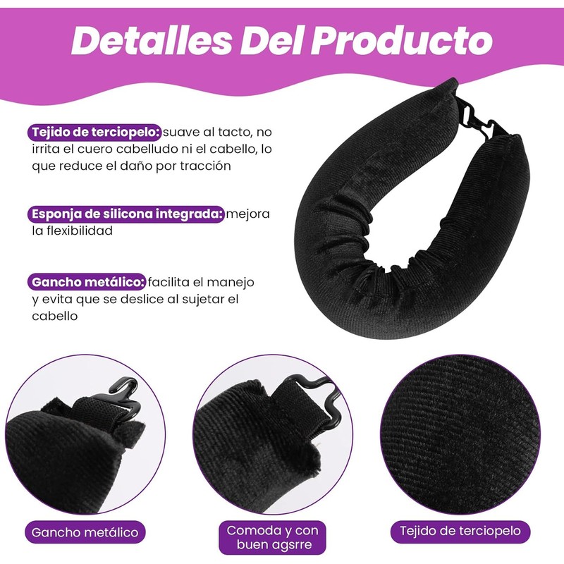 Yakite Tubos para Cabello Sin Calor,4Pcs Heatless Curls con Gorro