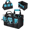 DURATECH 13-Inch Small Tool Bag with 9 Pockets Wide Open
