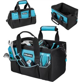DURATECH 13-Inch Small Tool Bag with 9 Pockets Wide Open Mouth Polyester NEW