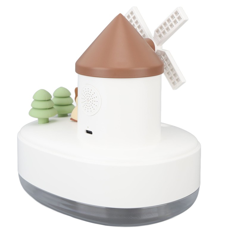 Windmill Music Box Humidifier Creative Bedroom Office Wireless Portable Rotating