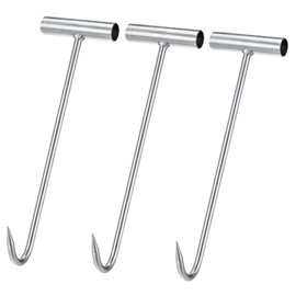 uxcell T-Handle Meat Boning Hook, Galvanized T Hooks for Kitchen Butcher Shop Restaurant 12"(300mm) 3Pcs