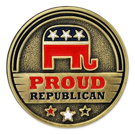 PinMart Proud Republican Political Party Elephant Enamel Lapel Pin