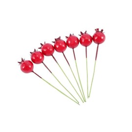 Kopida 40 Pcs Artificial Fruit Mini Fake Pomegranate Decor on Wire for Christmas Tree Decorations Flower Wreath DIY Crafts Home Decor