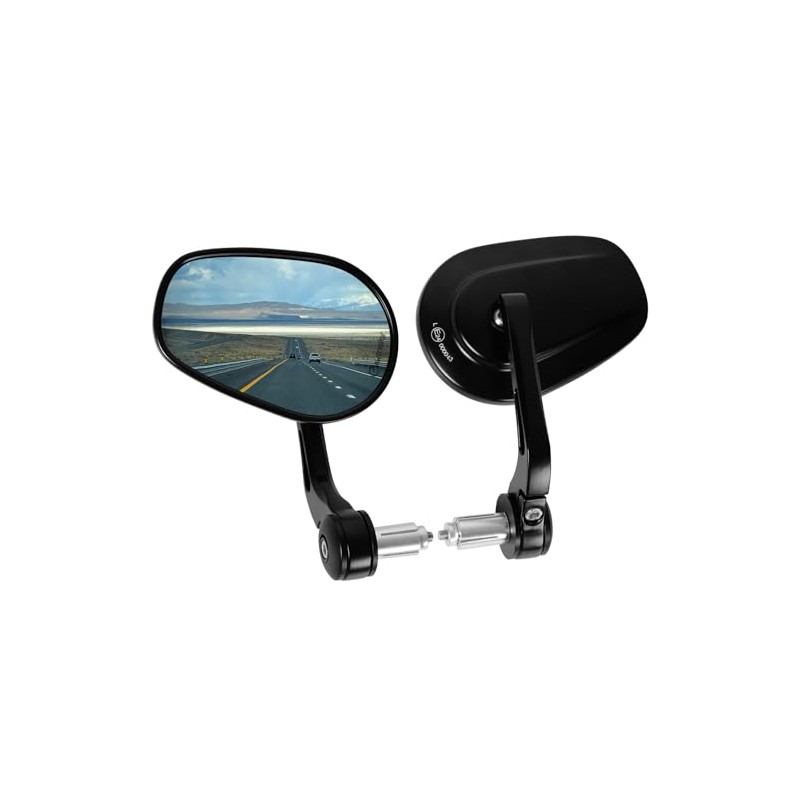 evermotor Motorcycle Handlebar End Mirrors E-Approved E24 360° Adjustable M6