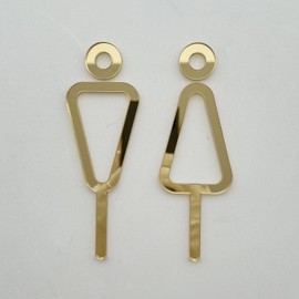Orientalize Picto Sign A. Restroom (Hollow/Gold) Toilet Sign Toilet Sign Plate Plate Pictogram Sign Door Sign