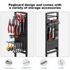 CCCEI Garage Power Tools Organizer Cart with Charging Station, Black