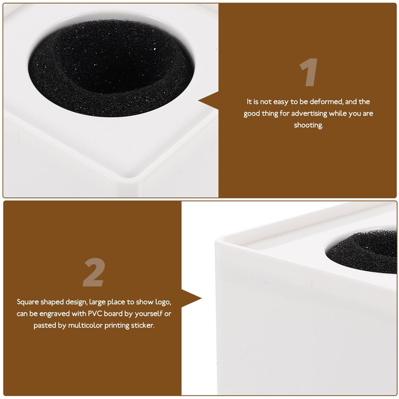 Tinksky Microphone Flag Station Logo ABS Portable Square Cube Shaped