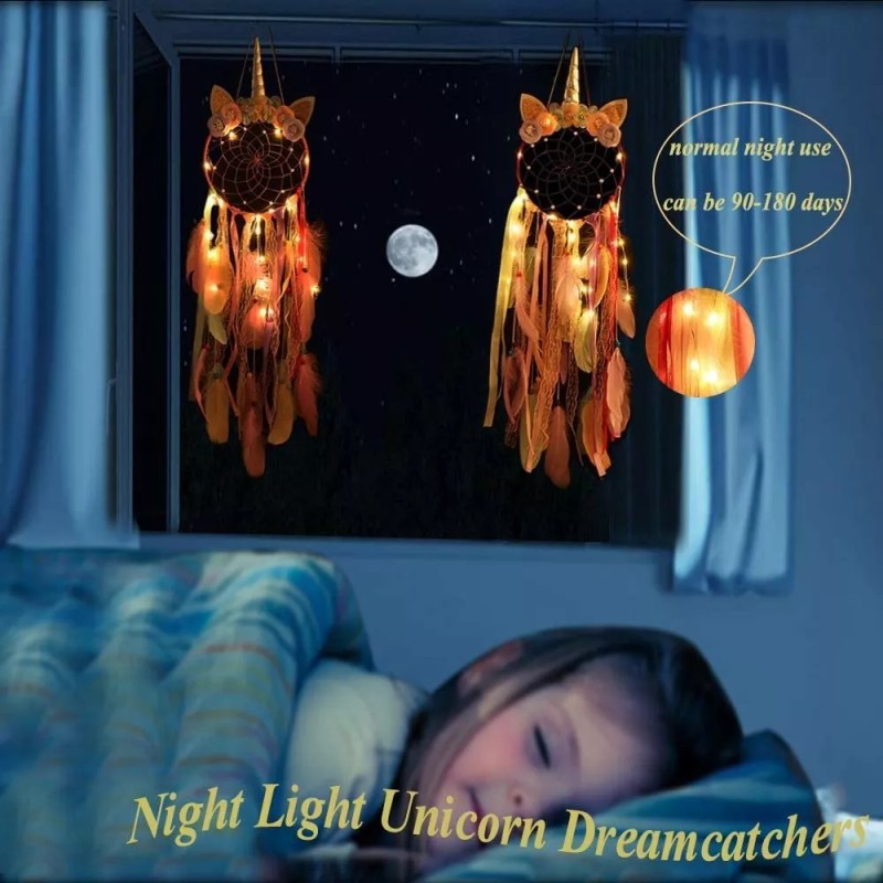 Unicornio De Luz Nocturna 2pieza (s) Atrapasueños Led Atrapa