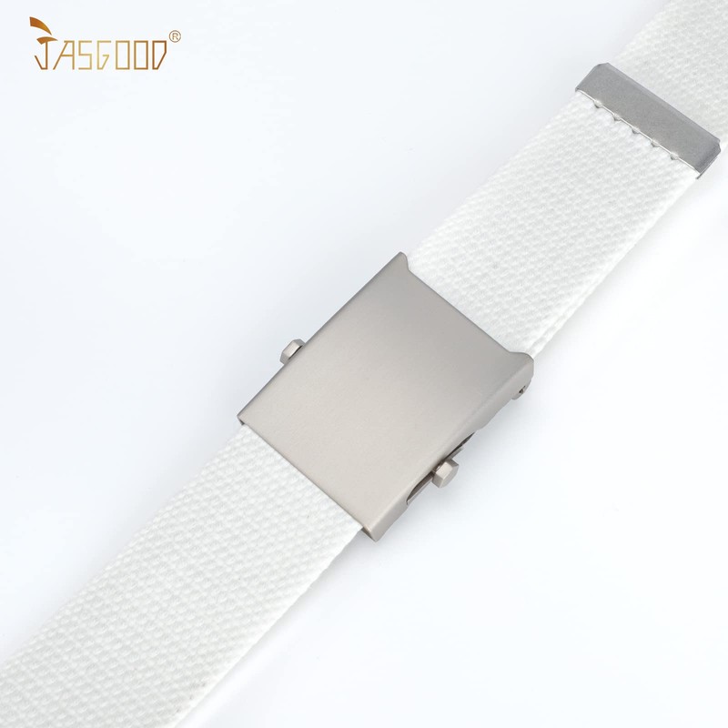 JASGOOD 2 Pack Canvas Web Belt Adjustable Cloth Fabric Military