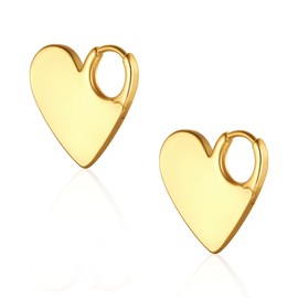 ALEXCRAFT Thick Hoop Earrings Gold Earrings Star Small Women's 14K Gold-Plated / Silver Earrings Gift for Women Girlfriend Mum Girls, No Gemstone