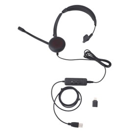 Telephone Headset Professional Supports USB to USB C and 3.5mm Port Customer Service Headset Supports Volume Adjustment Microphone Mute
