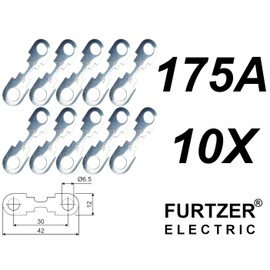 KFZ-Autoteile Express Pack of 10 30A-175A 32V Max Copper Strip Fuses Through-Hole Black