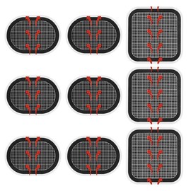 flintronic Replacement Gel Pads, 9 Pieces Replacement Electrodes Gel Pads for EMS Trainer Abdominal Trainer Muscle Stimulation Electrostimulation Replacement Abdominal Trainer Gel Pads Compatible with