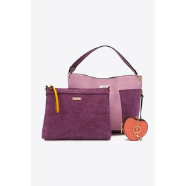 Nicole Lee USA Sweetheart Handbag Set - color: Lavender, size: One Size