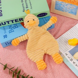 Apricot Lamb Yellow Cord Duck Soft Safety Blanket Comforter for Babies, Soothing Blanket for Baby Boys and Girls, 26 cm
