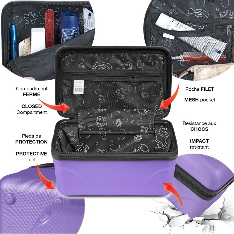 Kinston Large Capacity Travel Cosmetic Bag, Purple