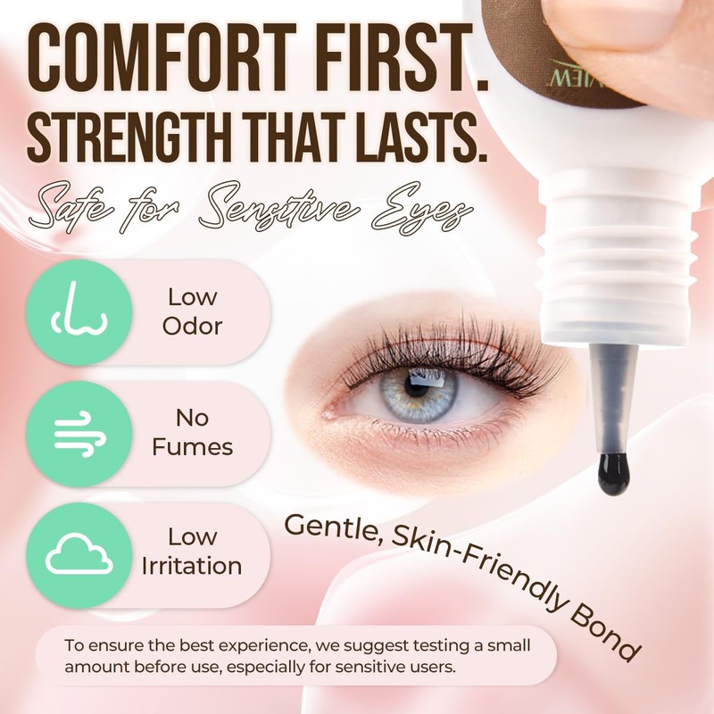 LASHVIEW Lash Cluster Glue Strong Hold, 3-4 Weeks Long-Lasting, Waterproof