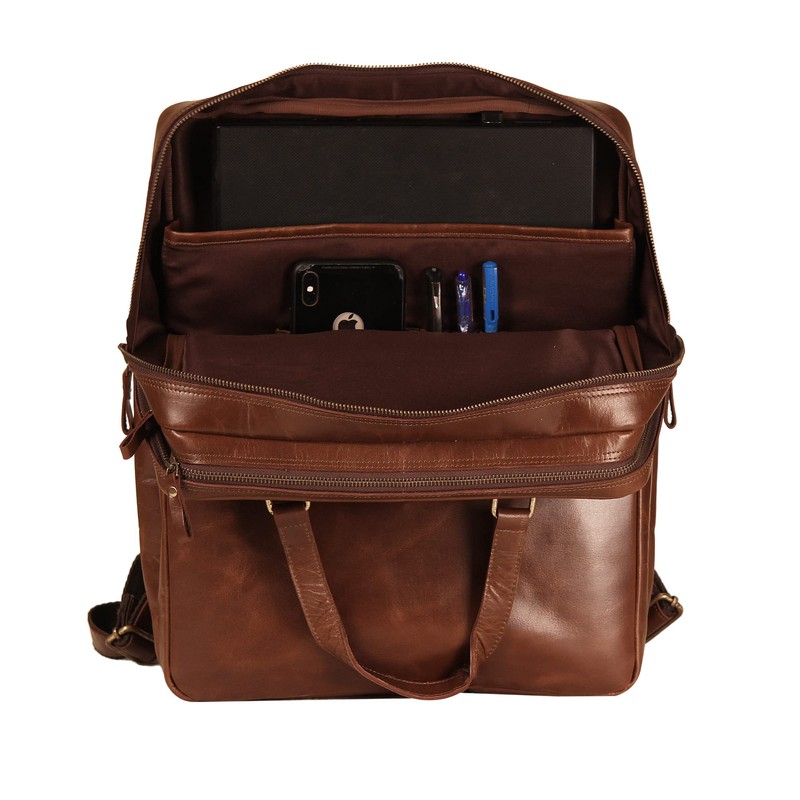 HULSH Leather Backpack For men and women 18 Inch -