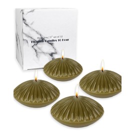12 Pack Olive Floating Candles 3 Inch,Unscented Classic for Weddings,Parties,Special Occasions and Home Decorations