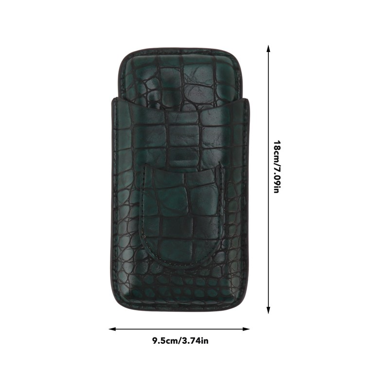 Artificial Leather Cigar Case Portable Lightweight Waterproof 3 Fingers Humidor
