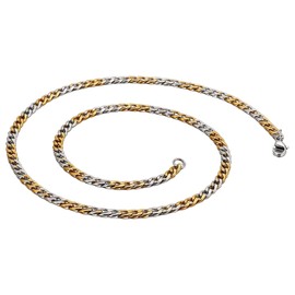 Fahonie Cuban Chain Necklace 316L Stainless Steel Curb Link Chain for Women Men 3/4/5/6/7/10mm Width,18/20/22/24/26/28 inch Length, 18 Inches Length, No Gemstone